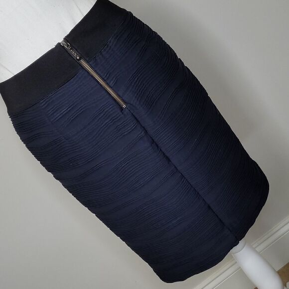 Alfani petite sz 4P navy zippered skirt - Picture 3 of 11